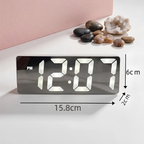 GlowMirror LED Alarm Clock — Auto-Dimming Mirror Display