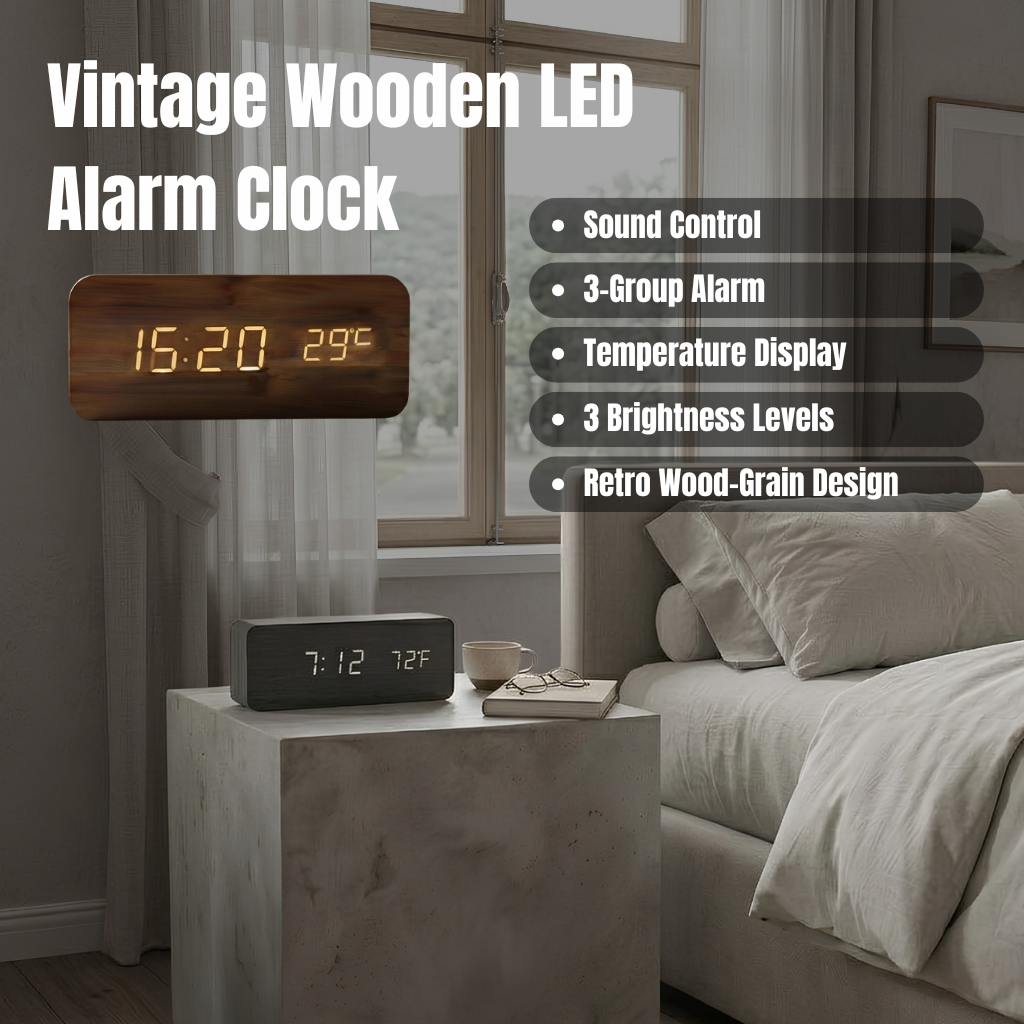 3D LED Digital Alarm Clock — Sound Control & Temperature Display