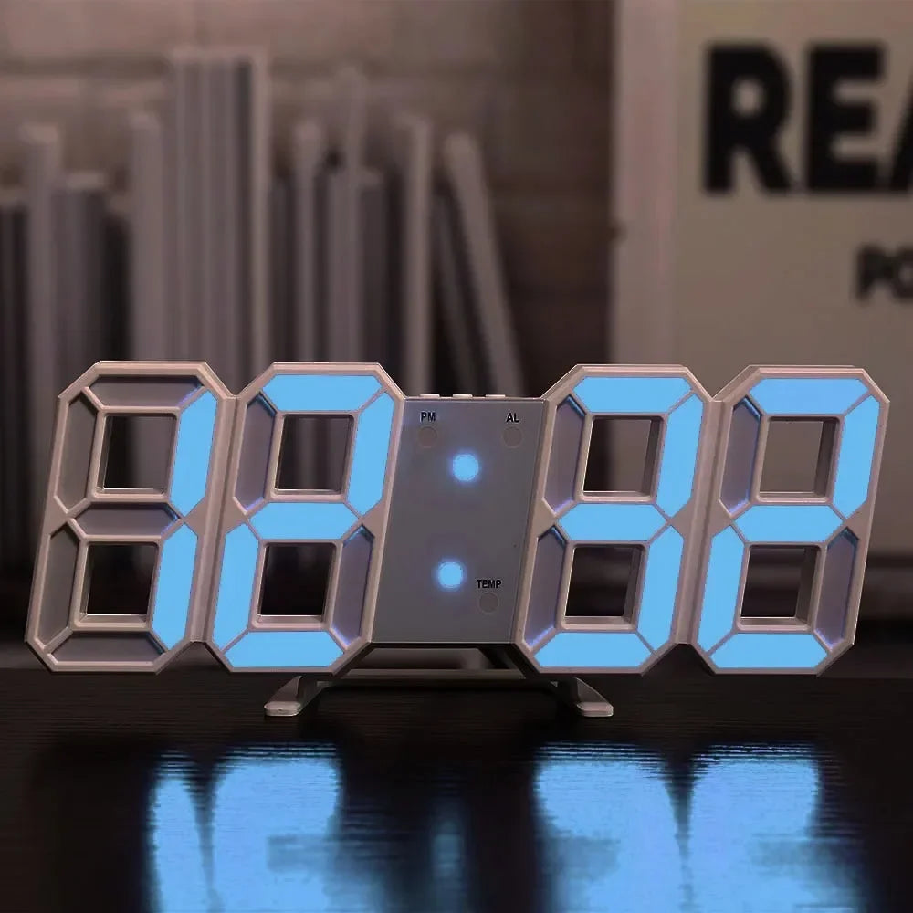 3D LED Digital Alarm Clock — Sound Control & Temperature Display