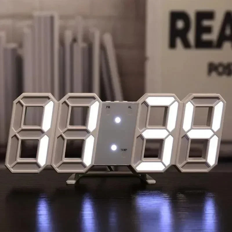 3D LED Digital Alarm Clock — Sound Control & Temperature Display