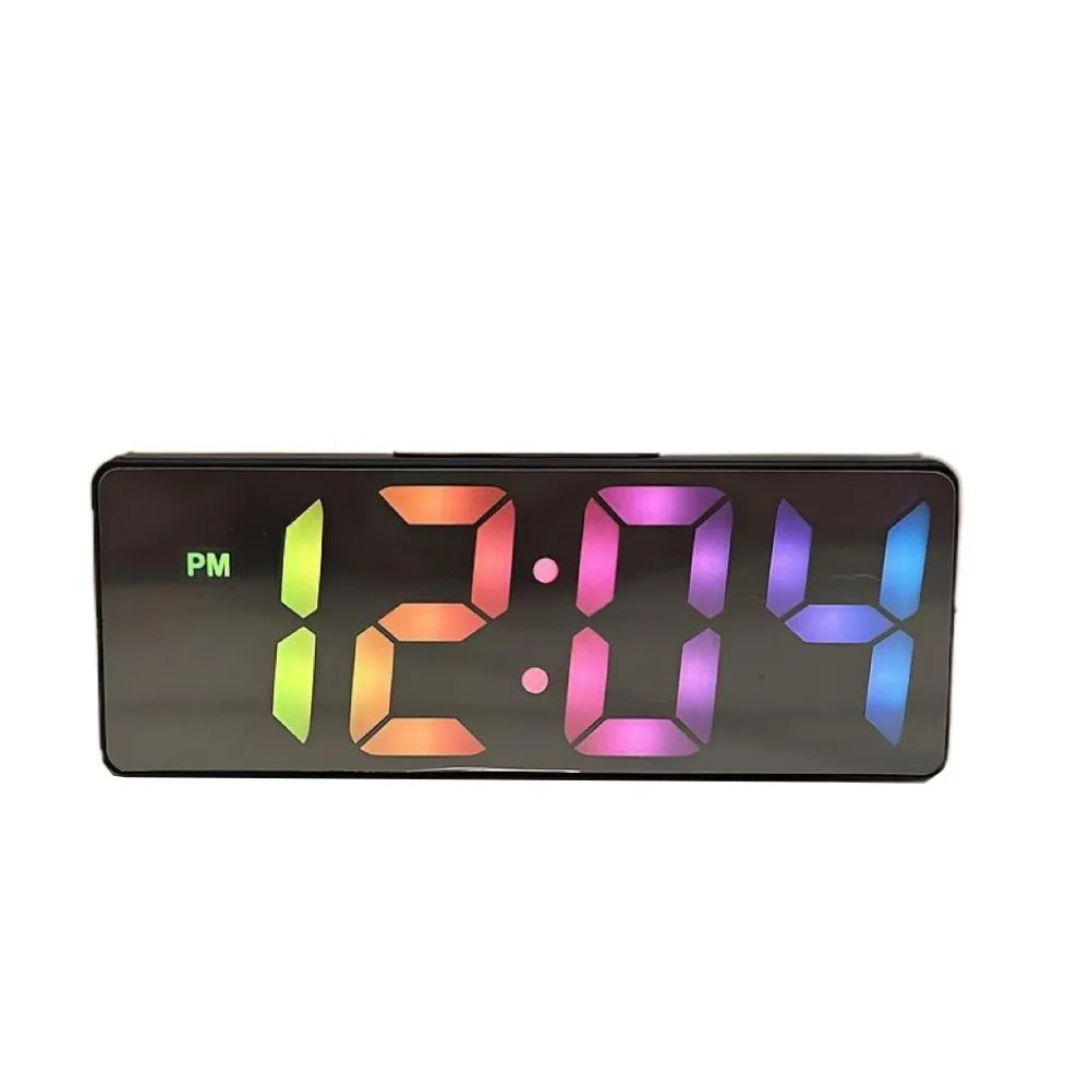 GlowMirror LED Alarm Clock — Auto-Dimming Mirror Display