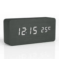 Vintage Wooden LED Alarm Clock — Retro Style with Temperature Display