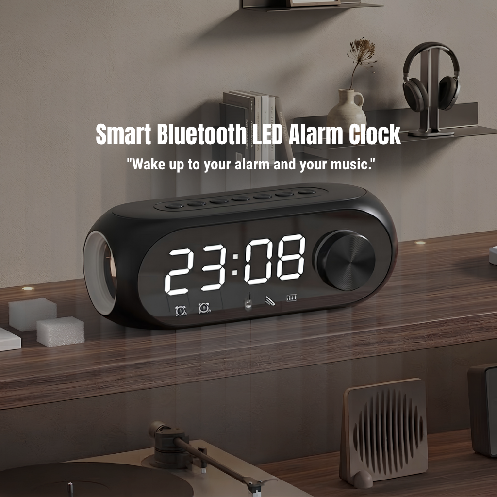 Smart Bluetooth LED Alarm Clock — Wireless Speaker with LED Display