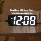 GlowMirror LED Alarm Clock — Auto-Dimming Mirror Display